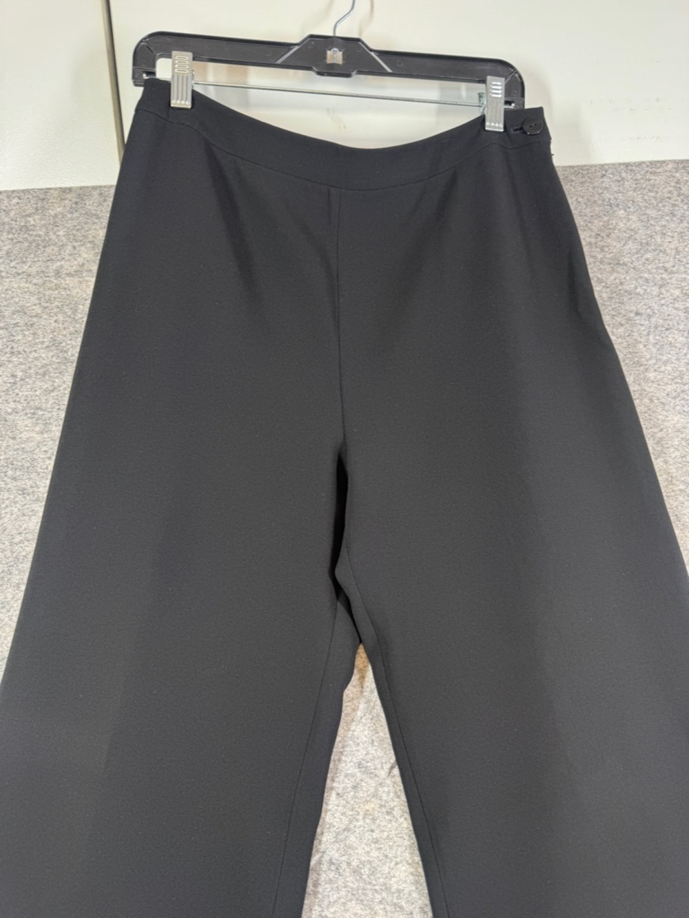Georges Rech Black Wide Leg Pants High Waist Minimalist Tailored Career Size 42 - Picture 3 of 16